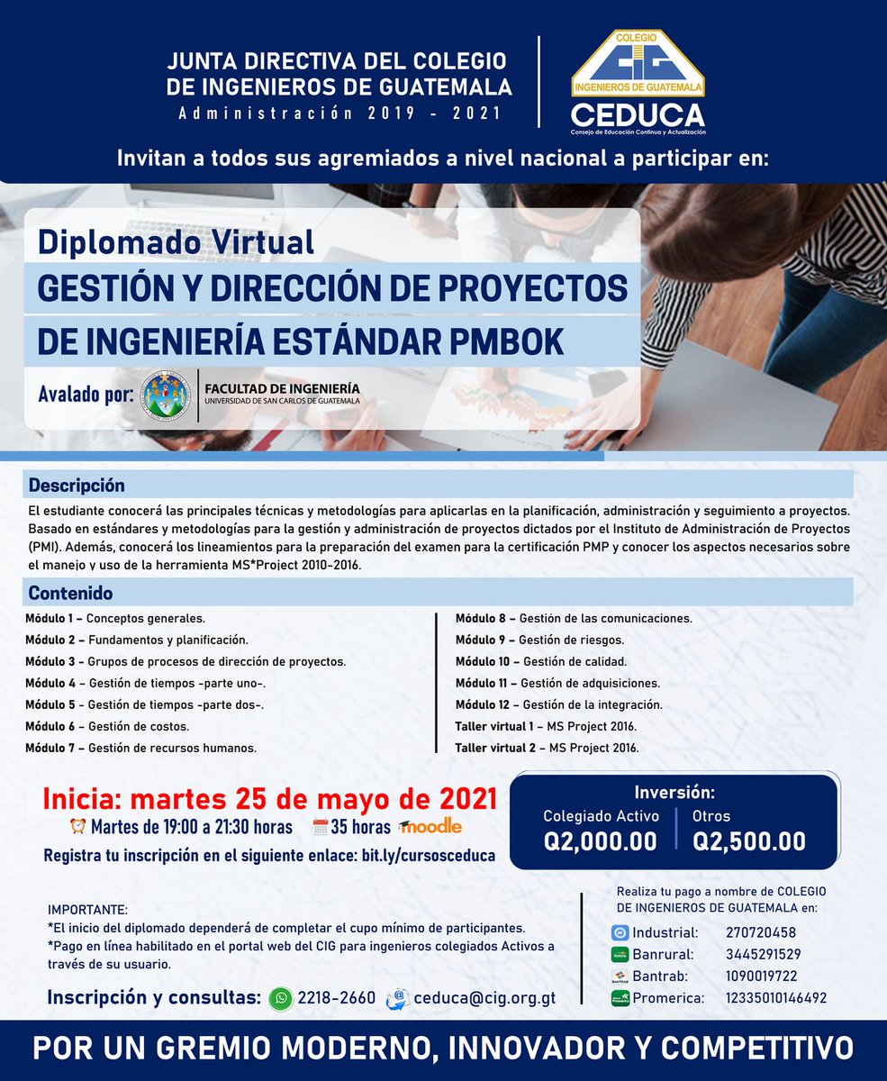 CapacitaPM's tweet photo. Felicitaciones Nuevo PMP
"el día 18 de abril de este año tomé el examen de certificación PMP y lo gané. ..." Rubén Darío González 

Próxima COHORTE inicia el 25 de Mayo 2021, INSCRIBETE HOY MISMO, gracias por compartir!!!

#pmbok #proyectos #capacita https://t.co/Yyvk1di4zz