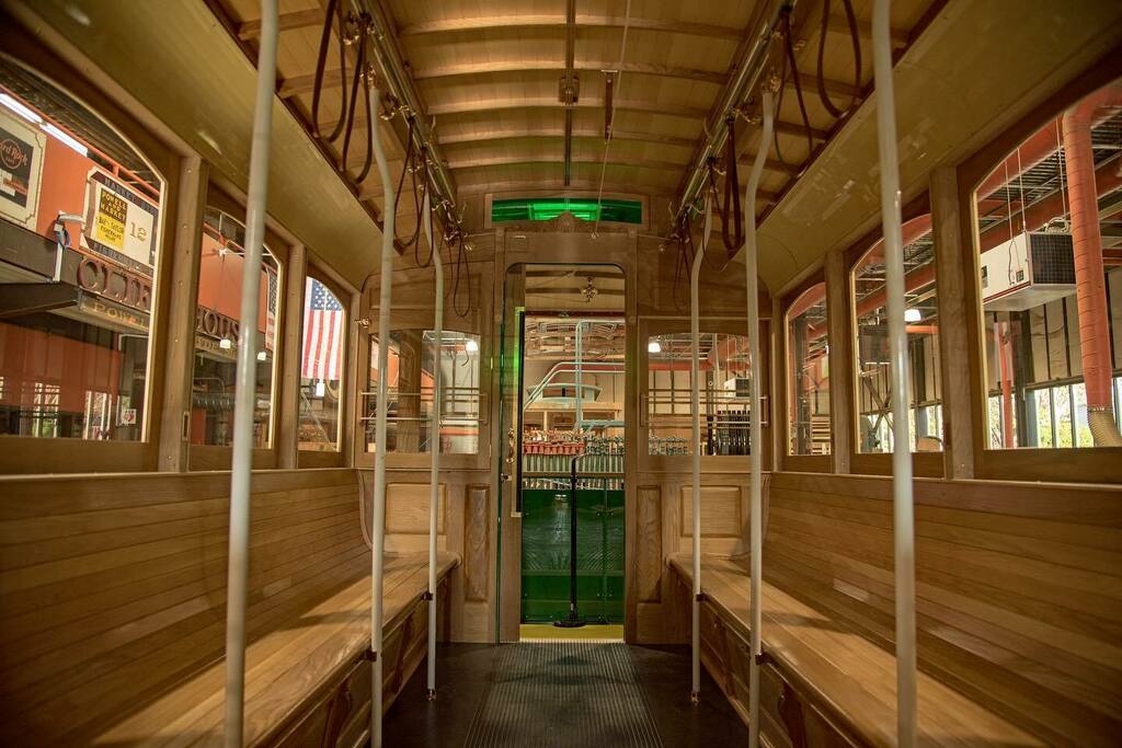 talesoftherails's tweet photo. All the photos of @sfmta_muni @sf_cablecar #car8 were of the exterior. Here’s a sneak peak at the AMAZING work done INSIDE the car! Epic work done by the craftsman at the carpentry shop! @capturetransit #sanfrancisco https://t.co/cTOoV8BffB https://t.co/jdNcOY26Tg