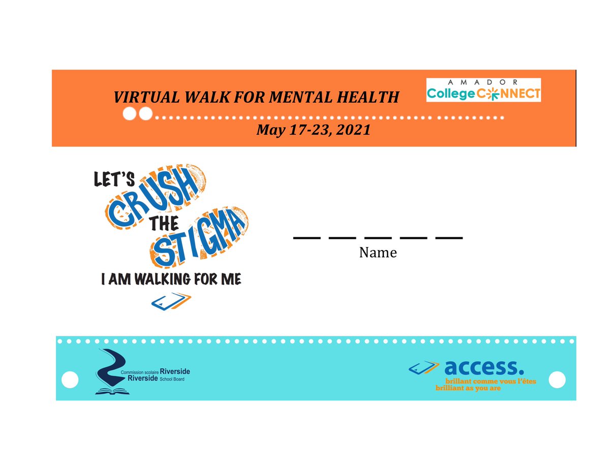 AmadorLearning's tweet image. Amador College Connect is partnering with Access Adult Education and Career Training Centre in Quebec, Canada to walk for mental health and #crushthestigma!🚶🚶‍♀️Please join us!