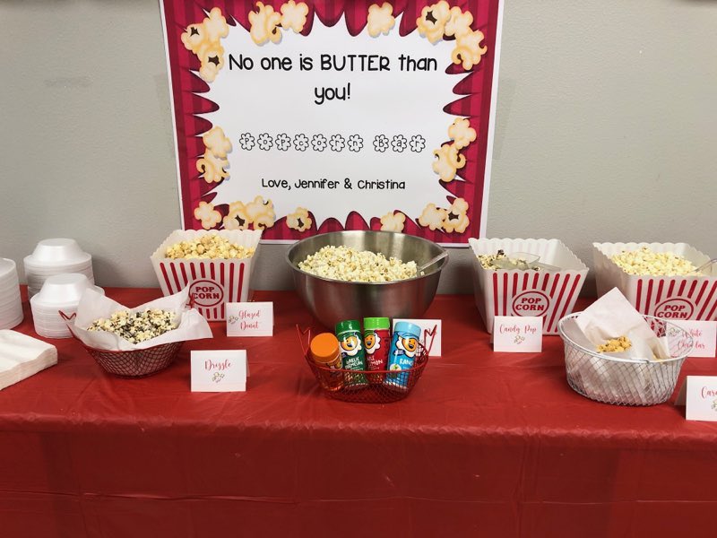 JennPutmanTX's tweet image. There’s no one BUTTER than our Stark staff! Popcorn Bar for day 3 of this #PUNderful #TeacherAppreciationWeek @estradac_cfb