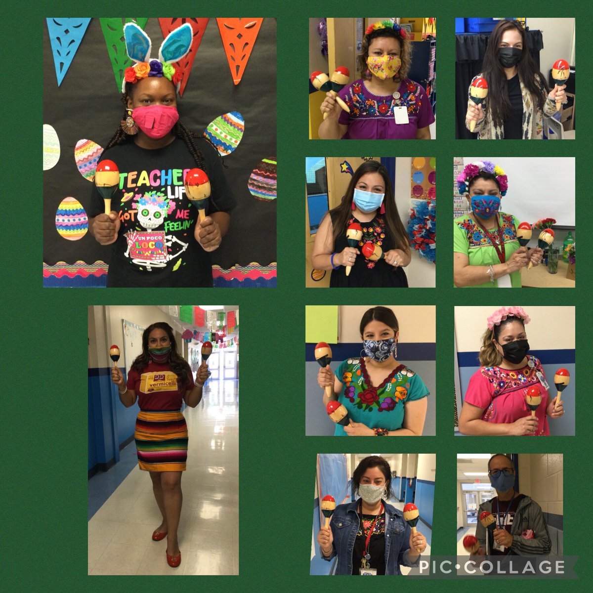 Fiesta may be postponed but <a href="/NISDVillarreal_/">Villarreal ES</a> still celebrates. #CincodeMayo2021 <a href="/AdrienneKirk14/">Adrienne Kirk</a> <a href="/KubackiMaritza/">Maritza Kubacki</a> <a href="/tapiagahlal1/">Tapia</a> <a href="/Esmunoz4/">Estella Munoz</a> <a href="/MaestraCastiYO/">Nadia Castillo</a> <a href="/MsV210_/">Viviana</a> <a href="/LuisCGurrola1/">Luis C. Gurrola</a> <a href="/Mrs_CABautista/">Clarisa Bautista (Mrs.B)</a> <a href="/s_mndoza/">Stephanie</a>