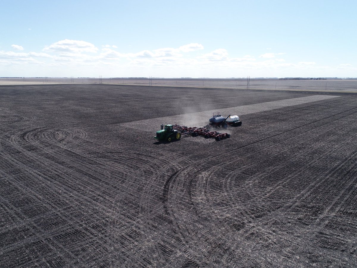 We are about a week ahead of last year  seeding  our first DST near  Brunkild. Moisture is holding well. Thanks SKT Farms for your help again this year <a href="/BASFAgSolutions/">BASF Agricultural Solutions Canada</a> New #InVigor hybrids -  Podshatter reduction, improved disease &amp; lodging resistance. Watch for updates .
