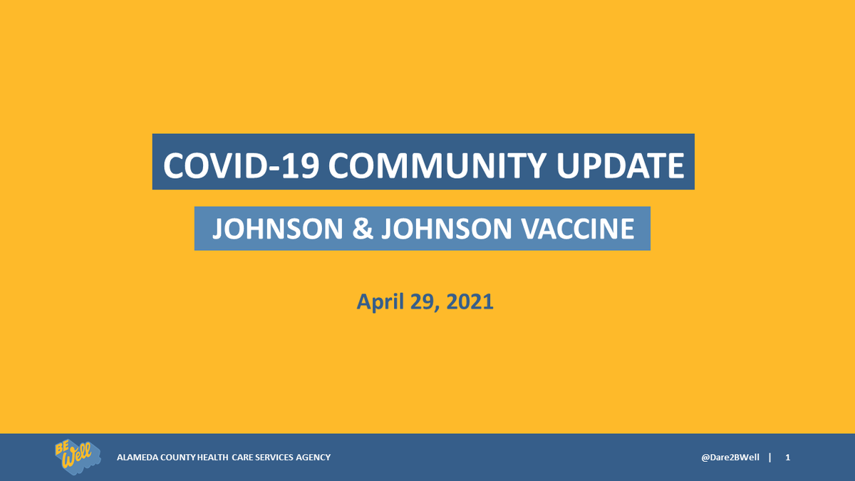 Dare2BWell's tweet photo. J &amp; J vaxx community update -   County experts discuss the details about J &amp;J. The community had some great questions. Check it out here: 
https://t.co/gZFupcly0i
@AlamedaCounty  @RootsEmpowers @21455Birch @ofh510 @AlamedaCOE @truevine896 @EastOaklandBCZ https://t.co/ymsSNgeiS9