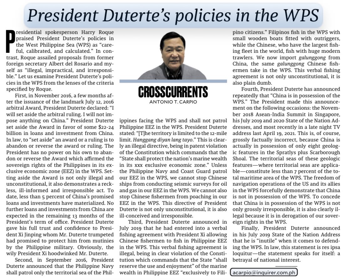 Again, J Carpio’s column deserves to be shared in full.