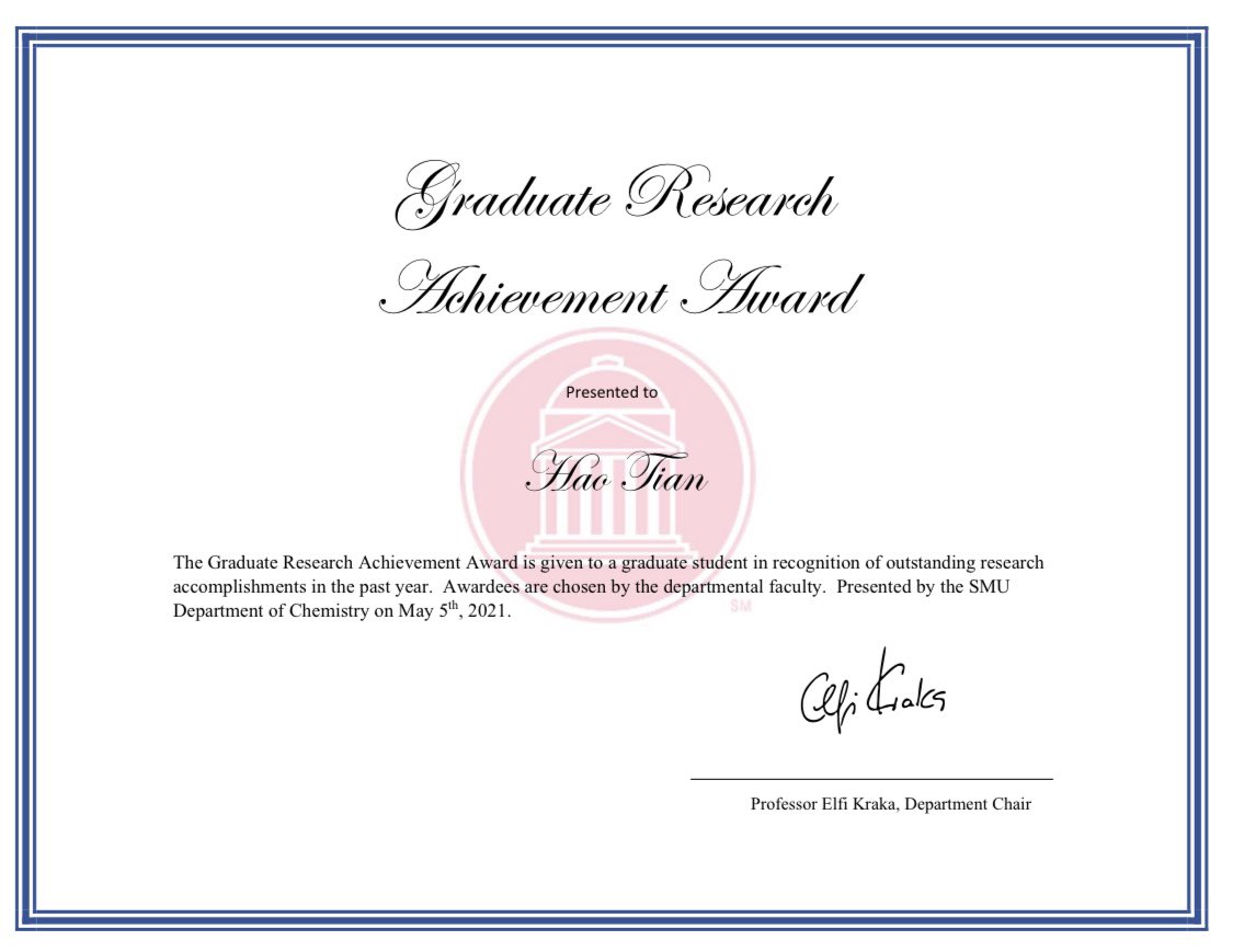 Graduate Research Achievement Award! 🙃🙃