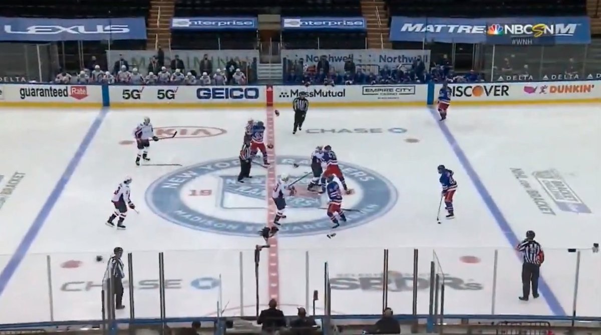 Before and after the puck dropped between the Capitals and Rangers tonight 😮