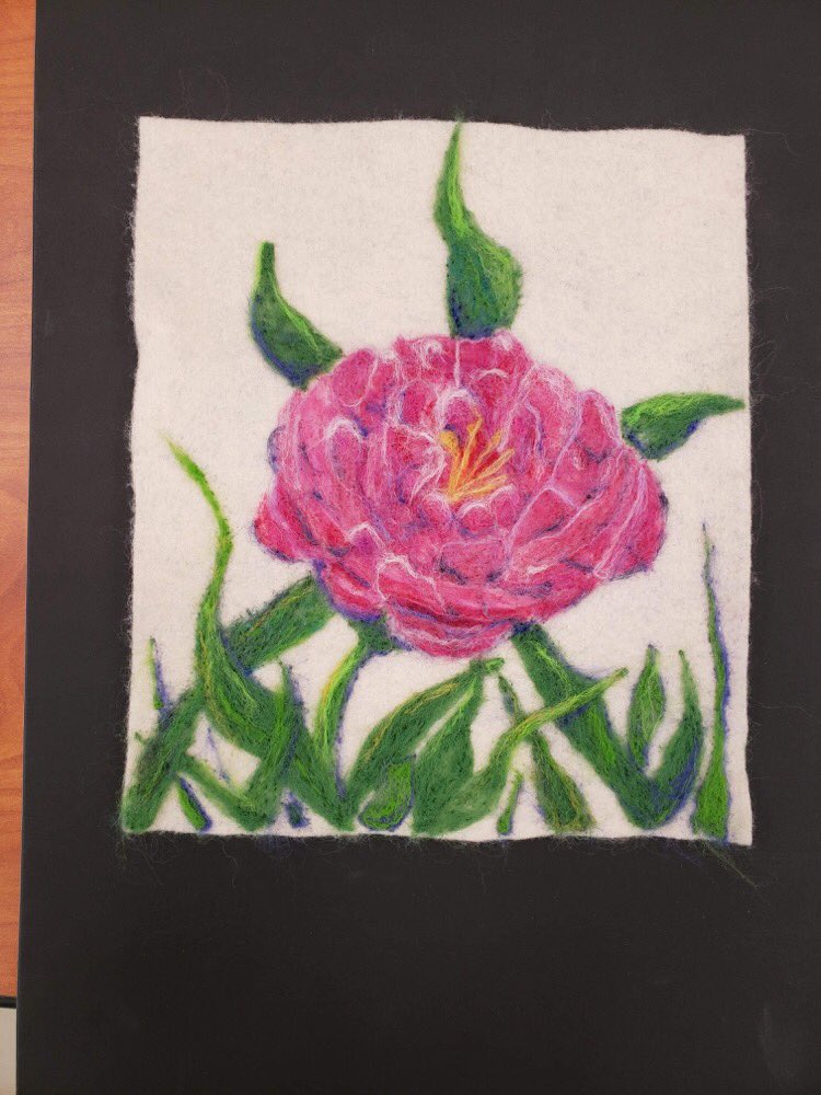 SouthProvSchool's tweet photo. We are so proud of one of our High School Students, Imani! Her art piece, a beautiful needle felting, was awarded first place in the crafts category for the 2021 Student Artist Showcase! Way to go Imani! @AGHoulihan @SteveCampbellnc @ArtsUnionCounty #PhoenixFamily https://t.co/z2MVujHIDC