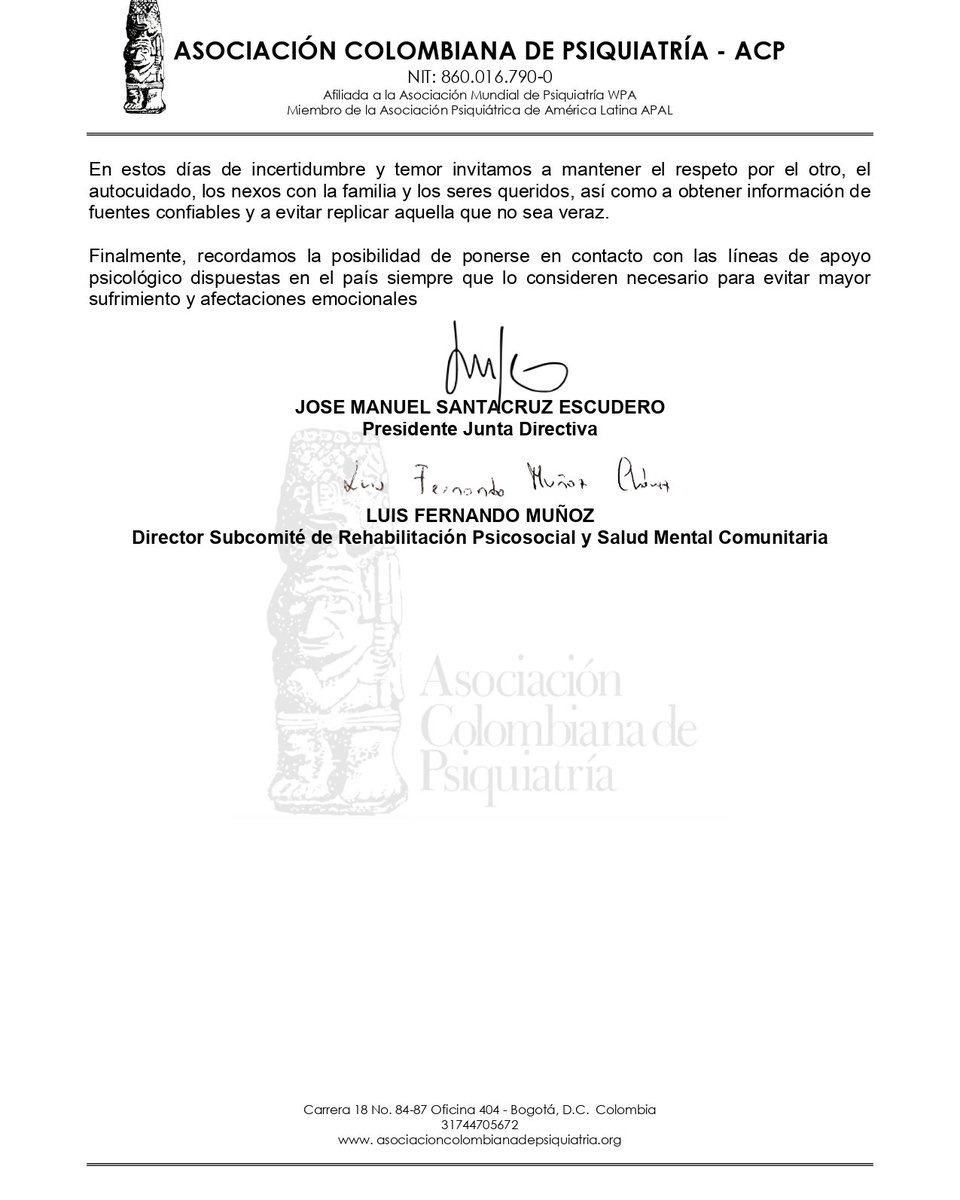 ACPPsiquiatria's tweet photo. Comunicado de prensa del presidente de la ACP para pronunciarse sobre los hechos violentos del país: https://t.co/paSIh0hnuu