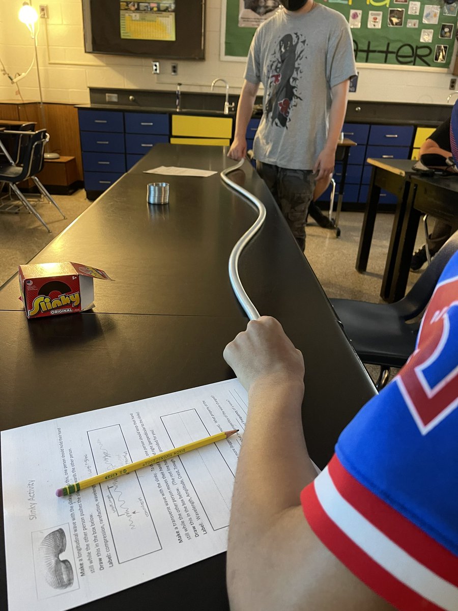 RPMscience's tweet image. Ss exploring waves today using slinkies! So many of them wanted to go buy slinkies after school 😂. Today was fun 🤩 @IMSEagles