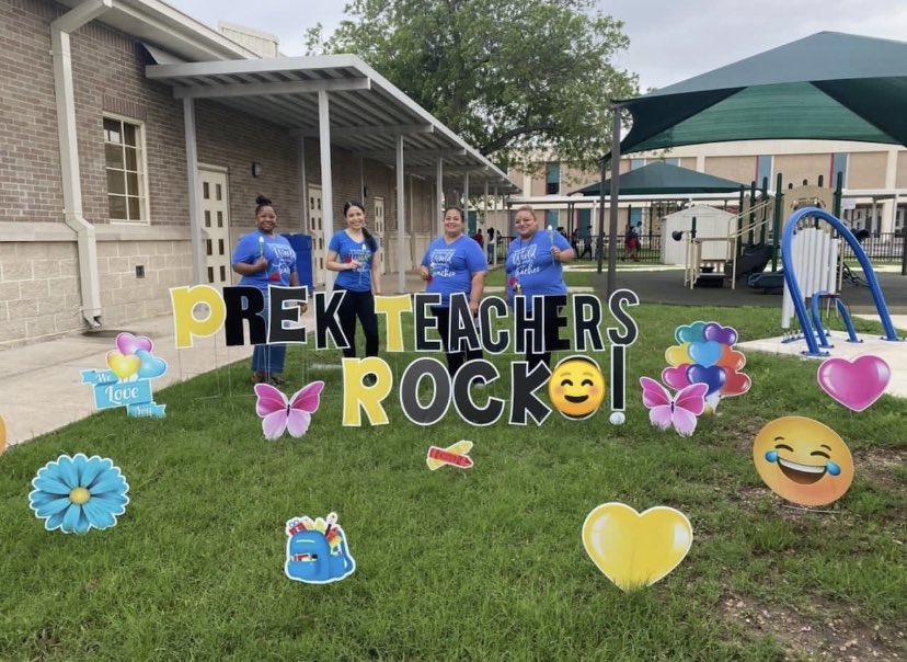 PreK instructional assistants at Bowden Elementary surprised the PreK teachers they work with, with a yard sign for Teacher Appreciation Week. What a beautiful gesture!