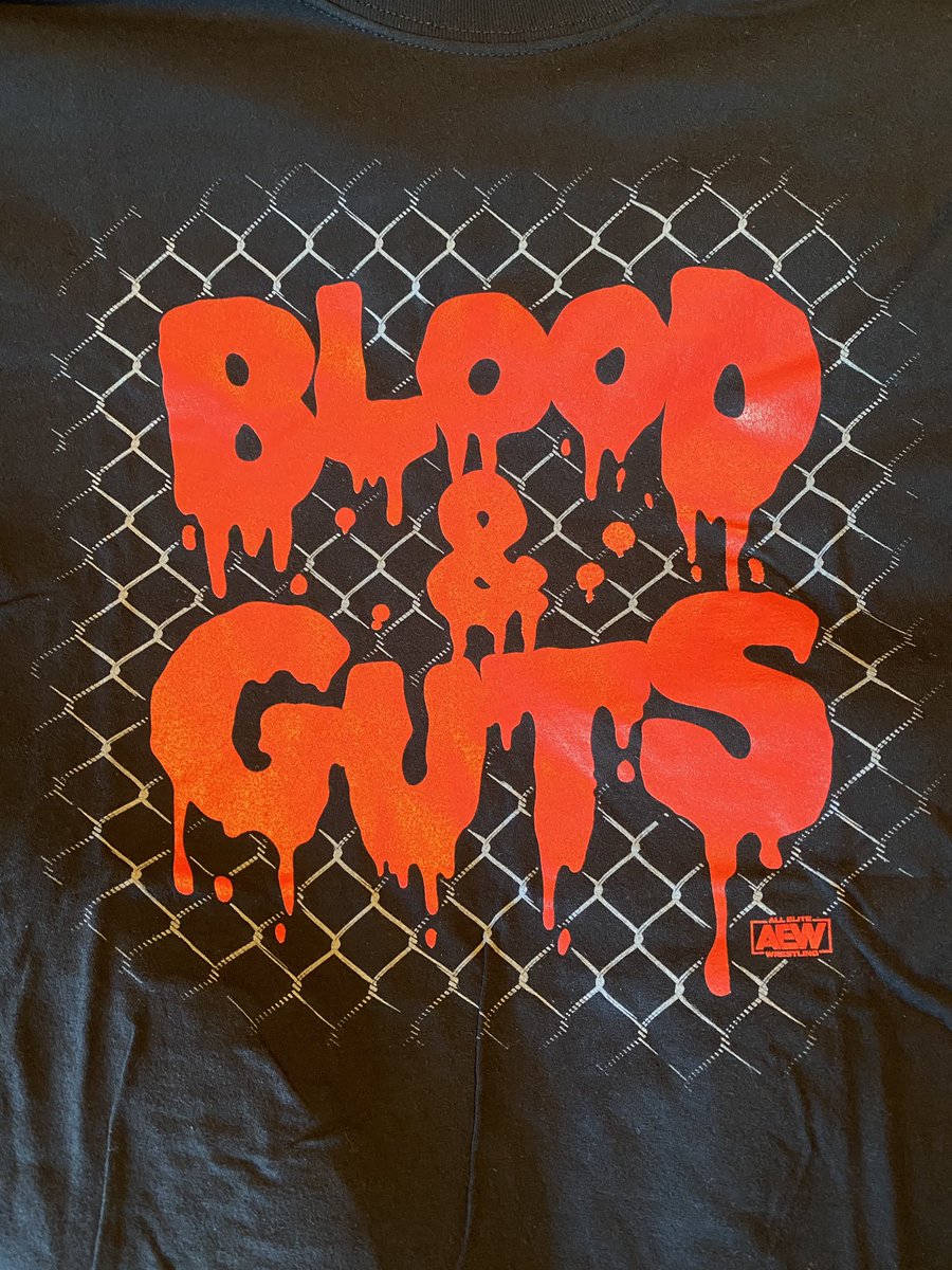 In September of 2020, I bought a grab bag of shirts from @ShopAEW and this one was included, at the time I thought it was just novelty to get a shirt from an event that didn’t happen.

Tonight, Blood and Guts happens.

@AEW @AEWonTNT @IAmJericho @The_MJF @sammyguevara @Perfec10n