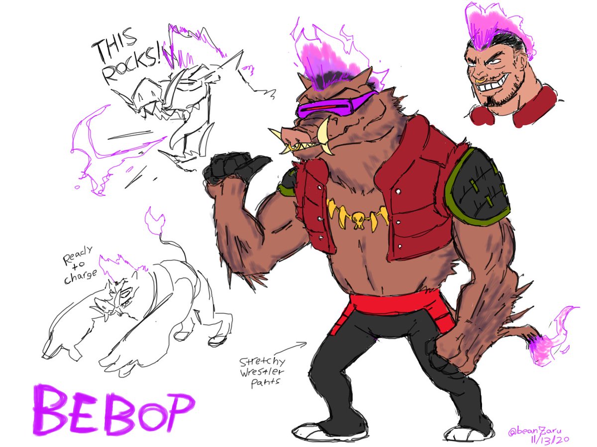 A Ninja Turtles show with a Japanese African-American April and other cool stuff.

(Bebop by me, Rocksteady by @DeputyRustArt) https://t.co/bMnp0u1yar 