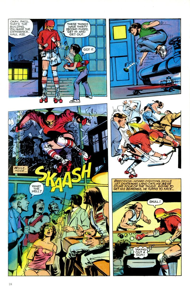 Neal Adams' SKATEMAN is not a comic that can be described.Only experienced.And then it can never be forgotten.It is not done ironically.There is no humor in SKATEMAN.SKATEMAN... is.At some point in your life, you need to read SKATEMAN.(Also, he gives a kid a grenade.)