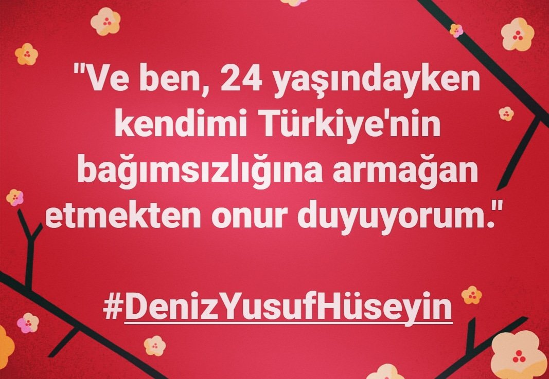 "Hâkim: Neden gülüyorsun?
Deniz: Duvarda adalet yazıyor, ona gülüyorum.

#DenizYusufHüseyin