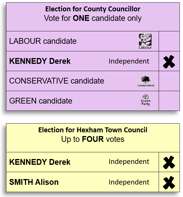 DerekKennedyhex's tweet photo. Hexham's Election Day - time to choose - https://t.co/6SHs2MfBz1 https://t.co/YlDdGT5Wf2