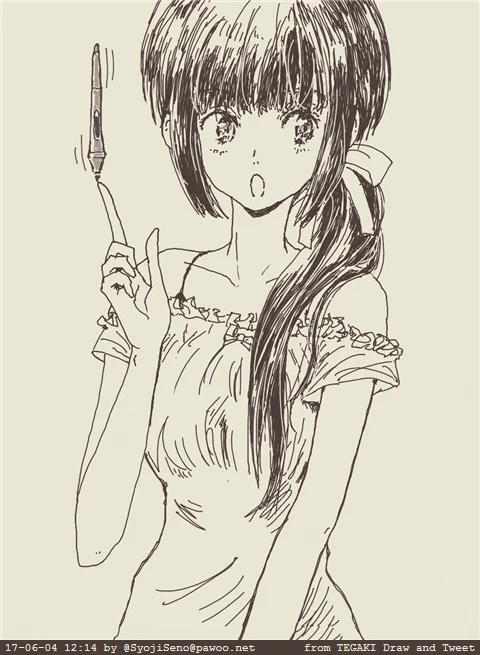 \( キタック '□')/ 
徹夜勤務明けはたいてい何もできないけど今日は本気出す。明日早朝出勤なので早く寝なきゃいけないけどそれまで耐える。
#rkgk #original #tegaki_dt 