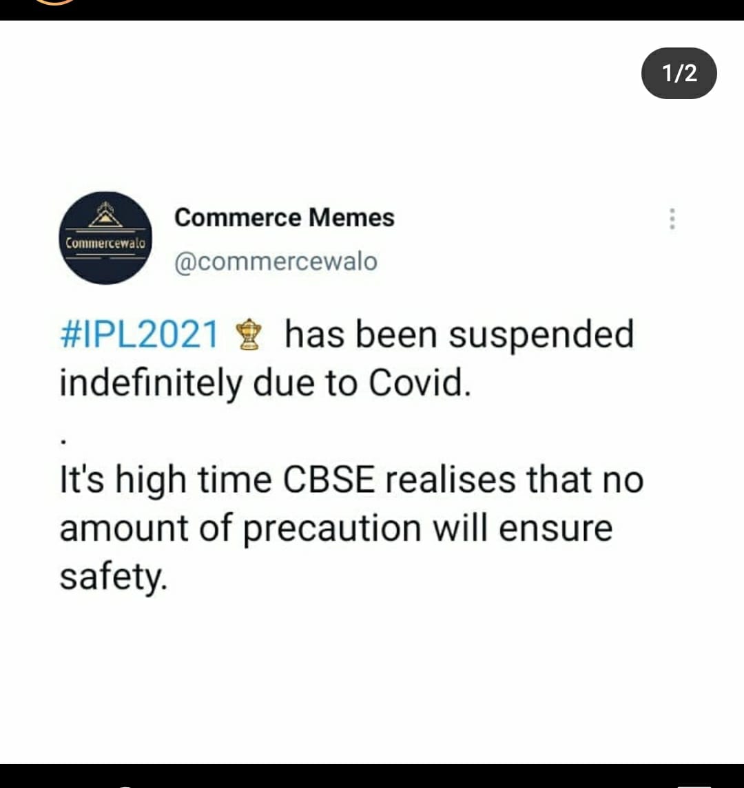 Subroto0108's tweet image. IPL is also suspended due to covid. Please save our lives and cancel boards 2021 for 12th also. There is no amount of precaution that can guarantee safety. Why are you so hell bent on risking young lives🙏 🥺
#cancel12thboardexams2021 @DrRPNishank @cbseindia29 #COVID19
