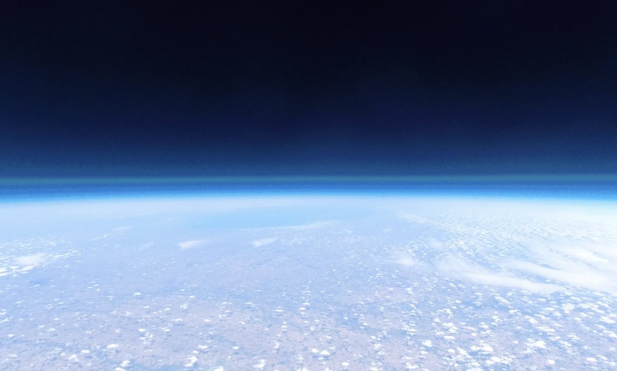 Great video from the DJI Action camera at 96,000 ft over Indiana on today's student high-altitude balloon mission!  #stratostar0427