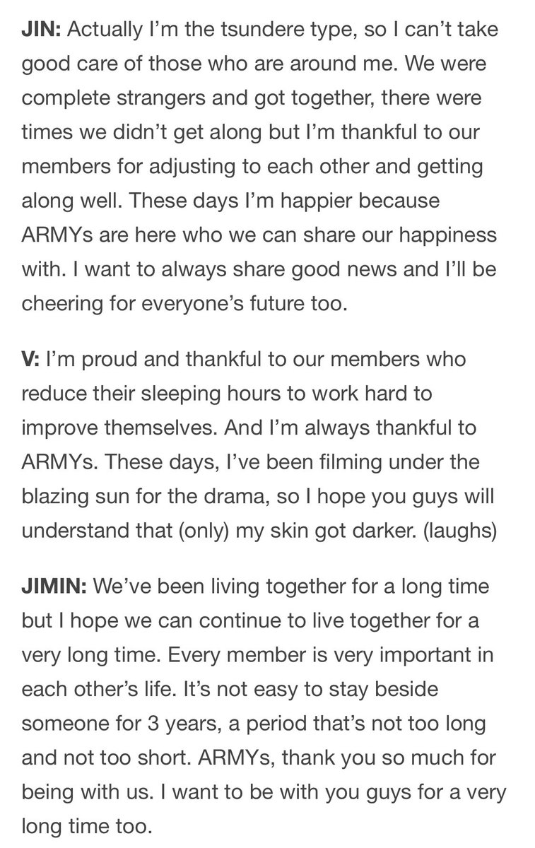 “My hyungs have taught & helped me a lot. I want to work hard to follow them, I’m thankful to my hyungs for always showing me cool images and helping me…ARMY is an irreplaceable part of my life. I’m always thankful & I’ll only make you walk on a flower path.”- JK Aug 2016 Star1
