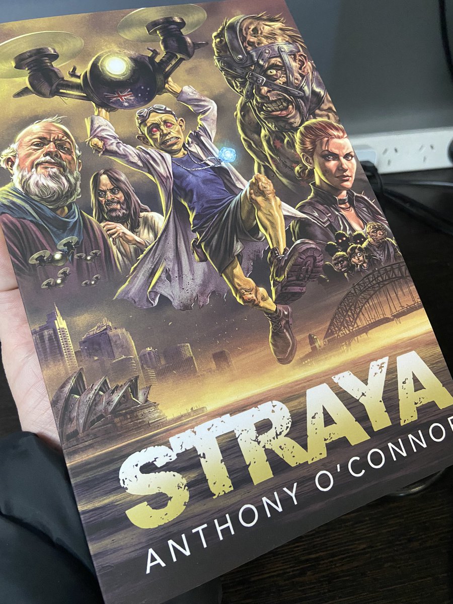 LukeWLennox's tweet photo. About to dive in into @StrayaBook by the legend @clawtalk - let the dystopia begin! #strayabook https://t.co/JDjSHh9wrl