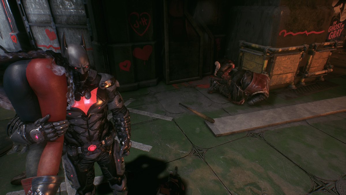 How come when the camera is on harleys butt batman looks away?   #PS4share