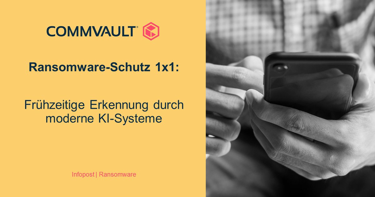 Moderne Cloud-Backup-Services erkennen Ransomware-Angriffe frühzeitig. Durch eine KI-basierte Erkennung von Anomalien werden Änderungsraten im Datenverhalten gemessen. So lassen sich mögliche Ransomware-Angriffe frühzeitig identifizieren und stoppen.

#CommvaultDACH #Infopost