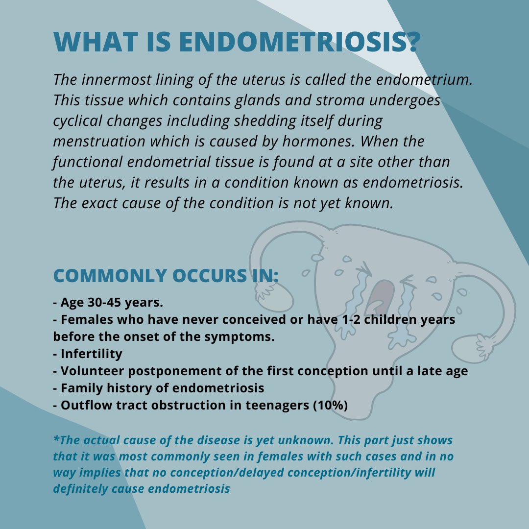 SACOV19's tweet photo. Dear Students and Allies,
Endometriosis affects roughly 10% (190 million) of reproductive age women and girls globally. It is a chronic disease associated with severe, life-impacting pain during periods, sexual intercourse, bowel movements and/or urination, chronic pelvic pain, https://t.co/puFKzKVDmp