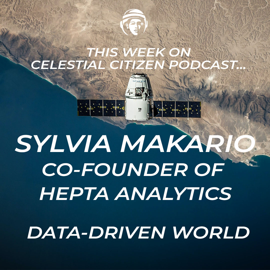 Hours away from the latest drop of Celestial Citizen Podcast! 🎧

This week, I sit down w/ (@SylvieBossianna) Sylvia Makario, co-founder of <a href="/heptanalytics/">Hepta Analytics</a>, to discuss transparent &amp; accessible data-driven solutions as a way of empowering citizens on Earth and in space!
#podcast