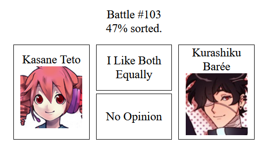 royalcharmz's tweet photo. you dont understand how hard this was for me (I chose both equally for both battles... you cant make me choose) https://t.co/xogPPnLuQP