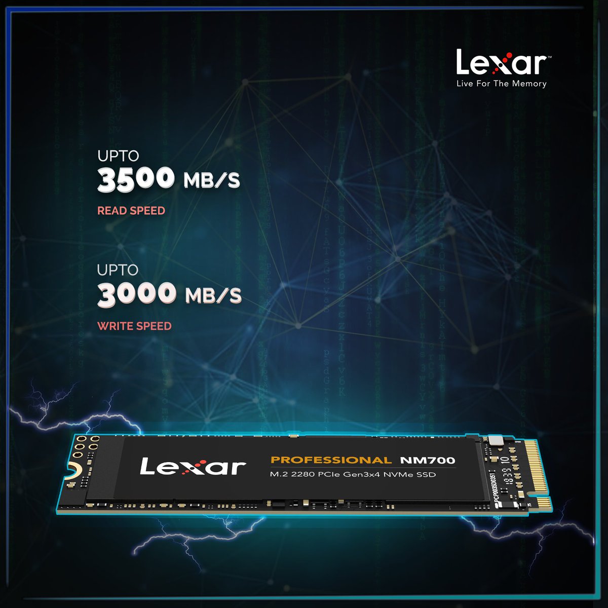 TECHxMediaUAE's tweet photo. Lexar Professional NM700 M.2 2280 NVMe SSD. Available variants 256 Gb, 512 GB &amp; 1 TB.

Know More
https://t.co/xMYnZ4xqX0

#ssd #highspeed #gaming #highpowerusers #lexar #professionalgamers #lexarnm700 #3dnandflash #ldpctechnology #efficiency @techxmediauae  @lexarmemory https://t.co/MHP2bkILZR