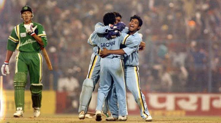 India vs SA (SF) 1993. SA were needing 6 runs from the final over with 2 wickets in hand. Azhar gave the ball to SRT who haven’t bowled in that game till then. Tendulkar conceded mere 3 runs and won the game by 2 runs.