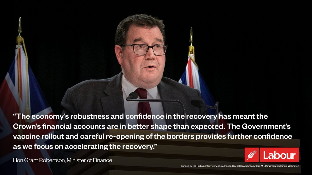 (1/4)  #ANNOUNCEMENT: The Crown accounts continue to reflect the resilience of the economy and confidence in our economic recovery plan, with the balance $5.2 billion better than forecast by Treasury in December last year.