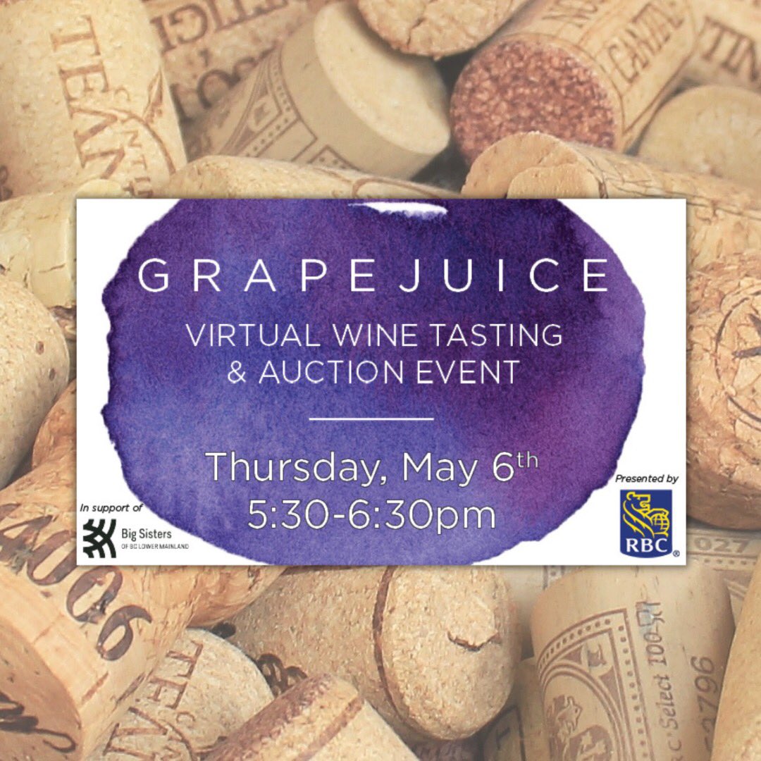 If you’ve purchased GrapeJuice 2021 tickets... check your email! Link sent to access the virtual event. 
#charityevent #wineauction #bigsistersbclm #fundraiser #supportlocal #bcwine #yvr