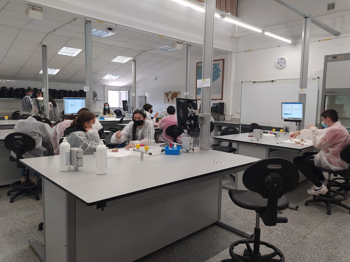 Ahir l'alumnat de Química de 1r de Batxillerat de l'institut Gorgs ha gaudit investigant com produir reaccions químiques ràpides per inflar un airbag, participant al projecte <a href="/revir_uab/">Revir UAB</a> del @crecimuab"