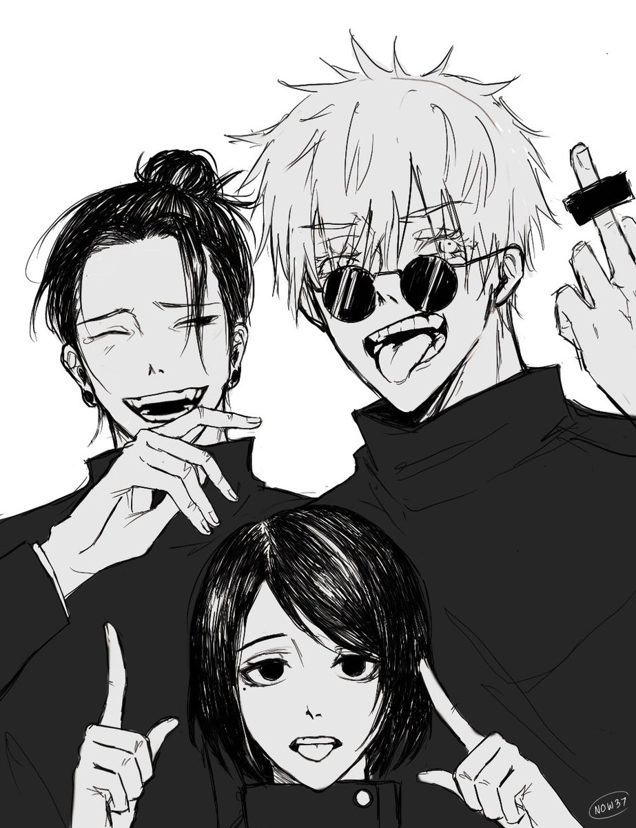 Gojo Getou and Shoko 
I love them 💗💕
#jujutsukaisenfanart #jjkfanart #GojoSatoru #SuguruGeto #ShokoIeiri