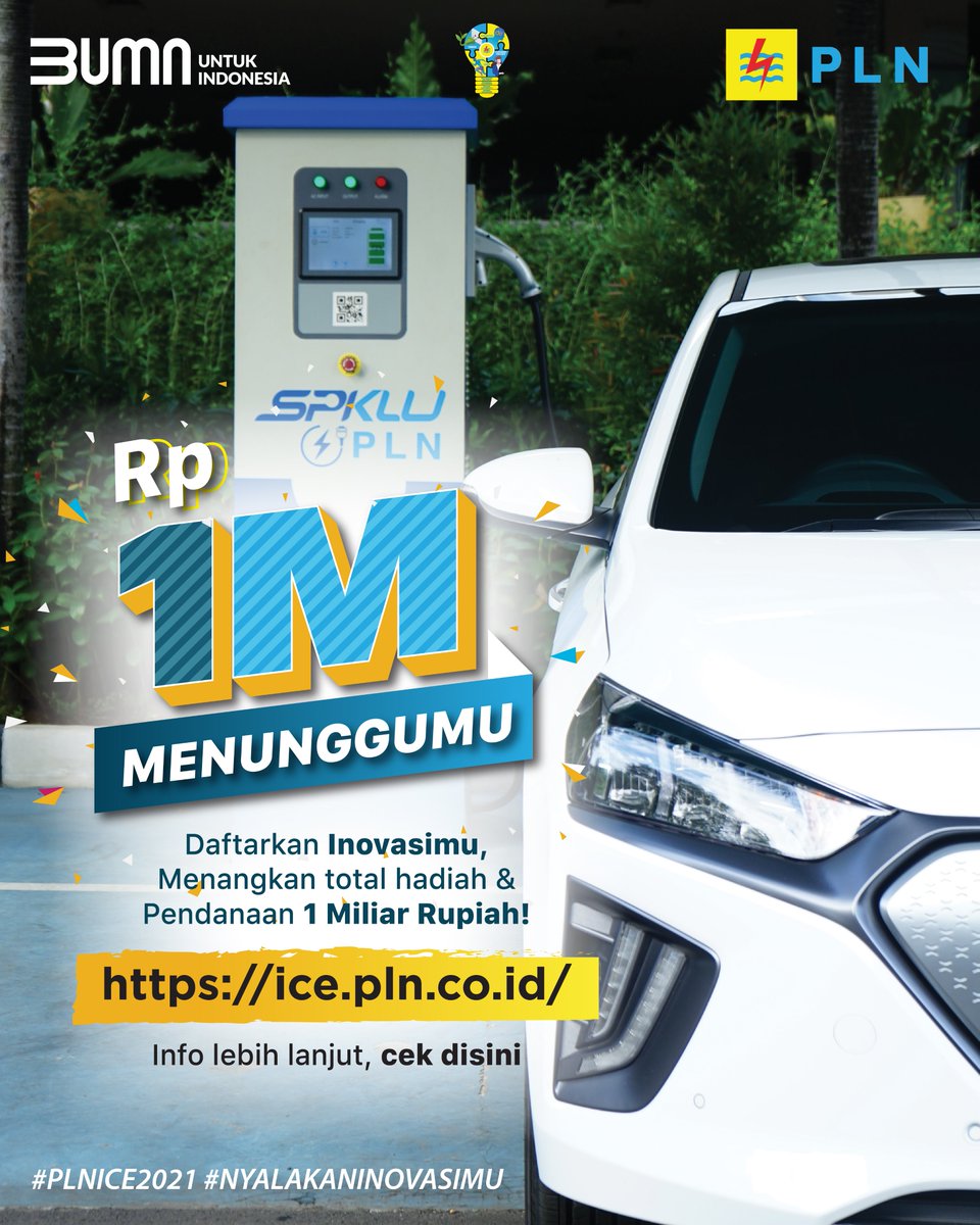 _pln_id's tweet image. Electrizen, PLN ICE 2021 masih dibuka hingga 24 Mei 2021 loh. Bertemakan &quot;Energizing Lifestyle&quot;, PLN menjaring ide terkini dan terbaik mengenai inovasi kendaraan listrik, peralatan elektronik, dan pengembangan komunitas dan bisnis berbasis pemanfaatan listrik. #NyalakanInovasimu