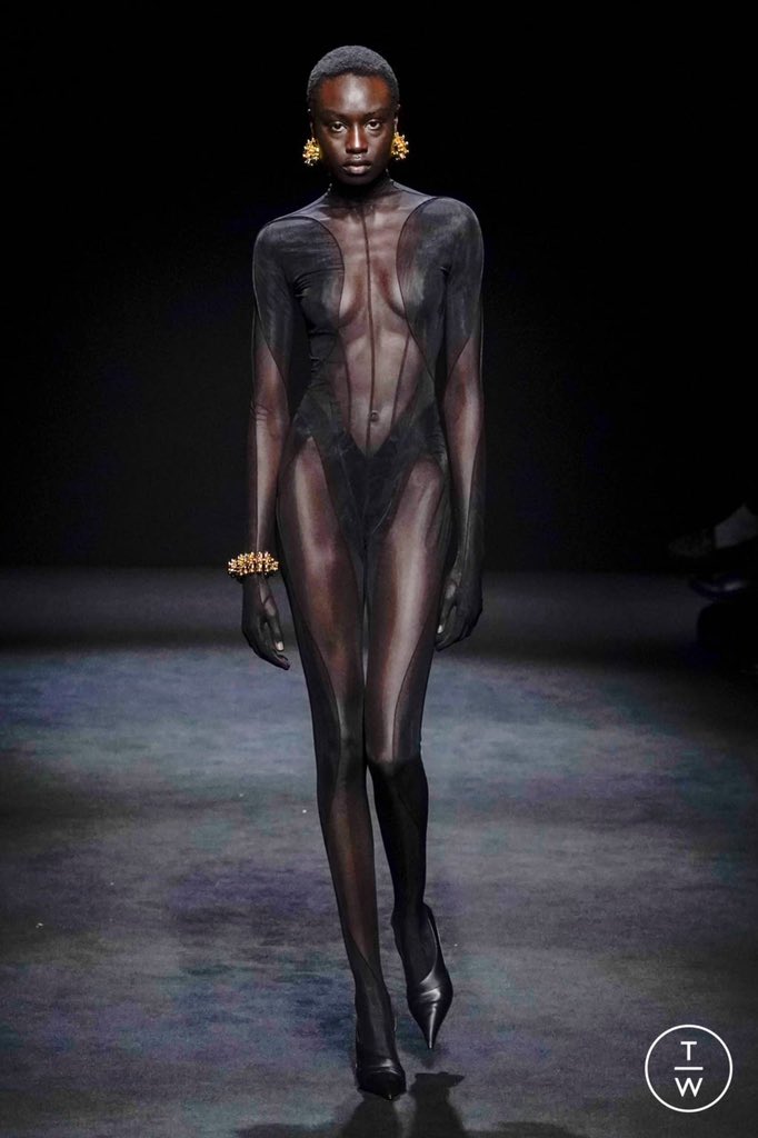2020 iHeartRadio Music Festival:Wearing Bodysuit from Mugler fw/20 Collection Look  #28 and Christian Louboutin heels