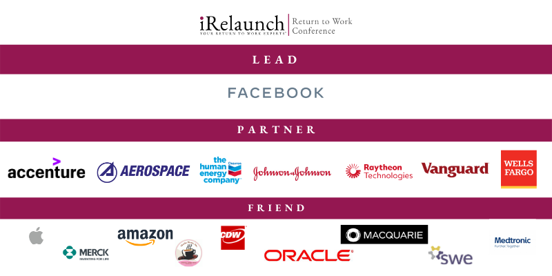 MatthewTemple's tweet photo. Are you on career break due to the Pandemic or other reasons? Don't miss the upcoming @iRelaunch  Return to Work Conference May 18-20. Meet recruiters from top companies like @Facebook, @Accenture, and @Merck.  Use https://t.co/onExIqBYOS for FREE admission thru Sunday May 9. https://t.co/ud4H2aLXia