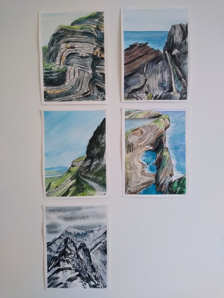 April's #geosites on the other office wall! Still deciding which site to paint for tomorrow's #FieldworkFriday! #100geosites @geolsoc