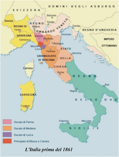 -equality in administration with the people of the "continent" (as we say). Things didn't turn out exactly that way, but that's another discourse. We're still waiting for it today Before unification, modern Italy was like this , divided in several kingdoms.