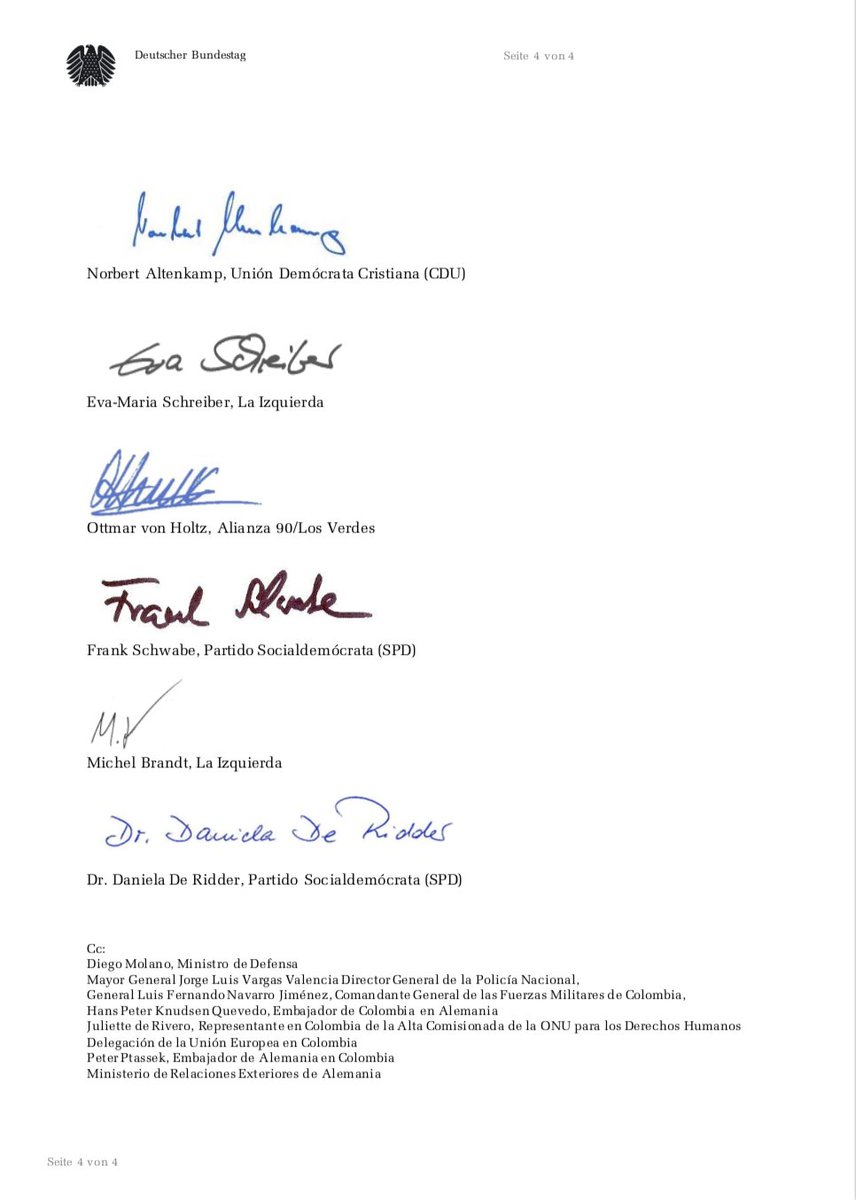 yoligrilla's tweet photo. Carta de los parlamentarios del Deutscher Bundestag - Bundestag Alemán al presidente @IvanDuque 
Asunto: Preocupación ante la violencia policial
Berlin, 06 de mayo, 2021
#SOSColombia #SOSColombiaDDDHH #ParoNacional #ParoNacional6M https://t.co/0XWKMeOGwx