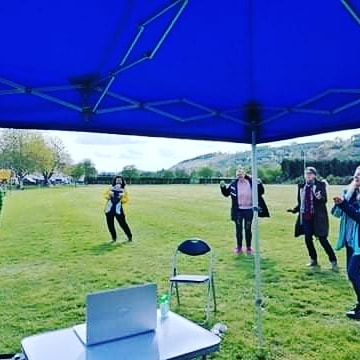 PowysFirst's tweet image. What a fabulous morning!  We trialled having Choircats outside and on Zoom 😁😁😁

It was brilliant, the sun was shining, everyone was smiling and we all maintained social distance. 
#selfadvocacy #zoom #singing #dancing #smiling #laughing #choircats #mentalhealth #facetoface