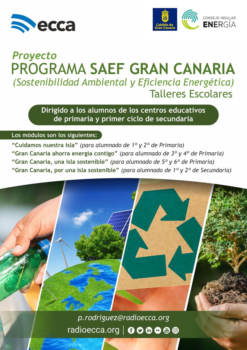 Como docente👩‍🏫, ¿apuestas por concienciar al alumnado en el ahorro de la energía y la protección del medio ambiente? Nuestro proyecto enfocado a escolares aporta las claves para fomentar el cuidado de la #CasaComún🌏¡Infórmate escribiendo a p.rodriguez@radioecca.org📩!
