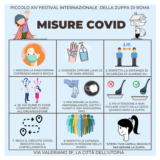 📅Domenica 9 maggio il Piccolo XIV #FestivalInternazionaleDellaZuppa di Roma sarà in presenza! 
📌Potete consultare qui le misure covid che vi chiedamo di seguire per tutta la giornata che sarà possibile grazie alla colaborazione di tuttə!