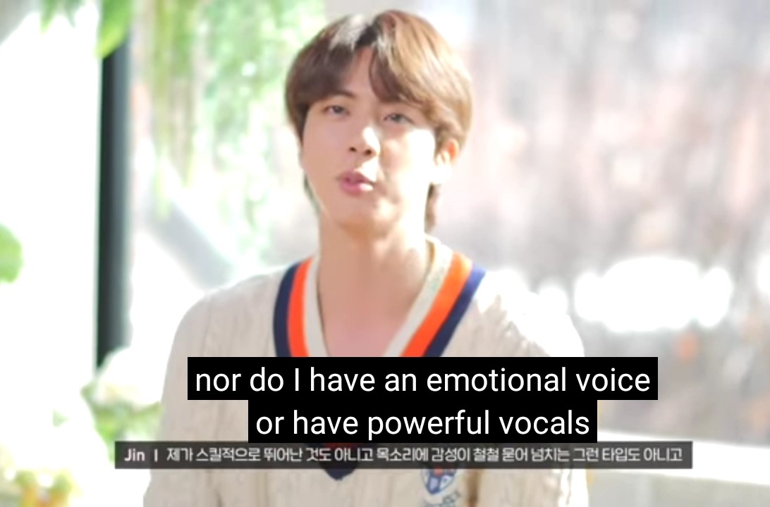 Have you heard yourself jin????? Does he know that he sound so heavenly or not????