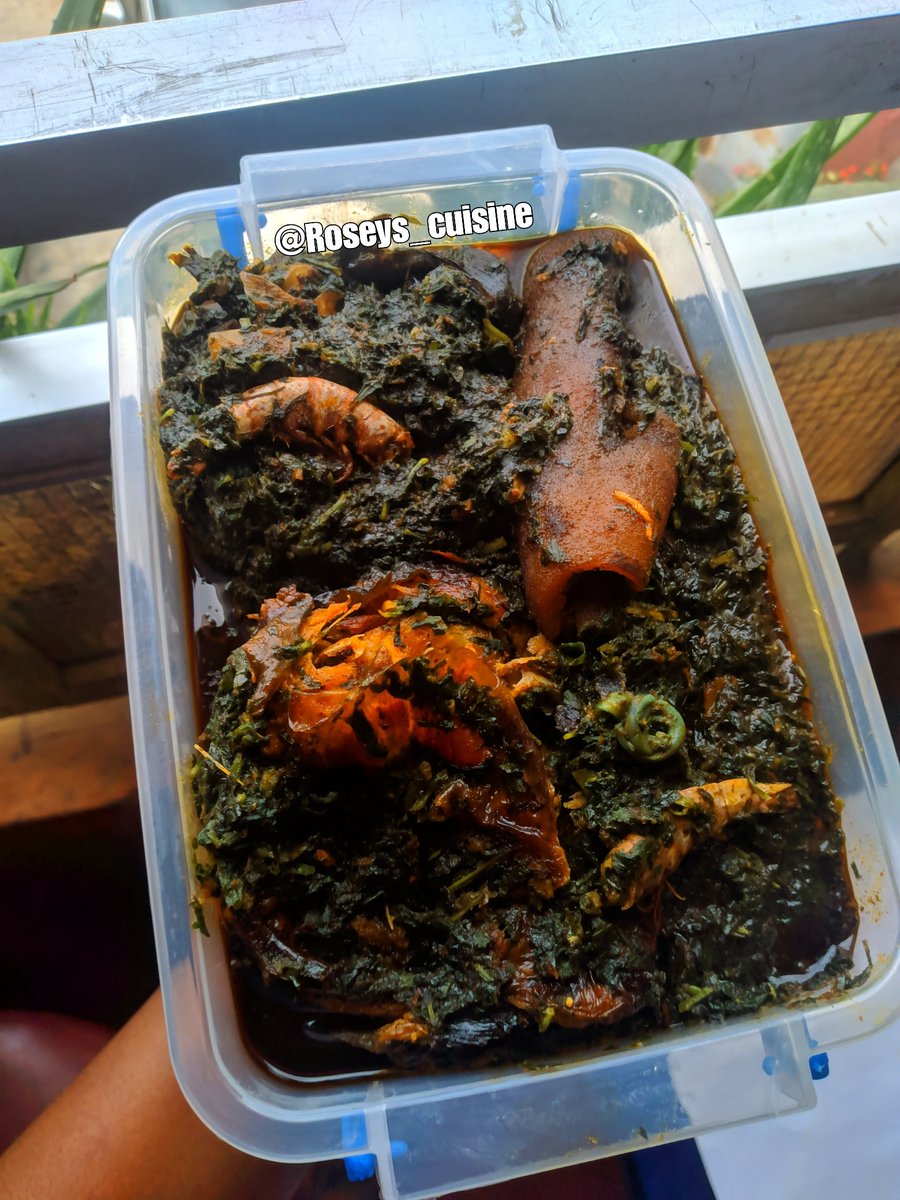 Get this bowl of Afang soup for 6000 instead of 7000Size: 2.4litre bowl: Lagos