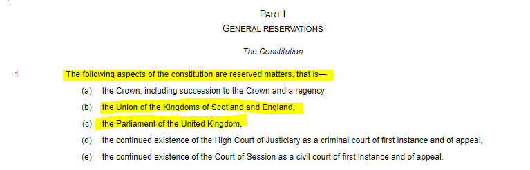 The Court will be asked to judge whether a referendum bill falls outside the powers of the Scottish Parliament. The test is whether the bill "relates to" matters reserved to Westminster - namely "the Union" and "the UK Parliament", based on the "purpose and effect" of the bill