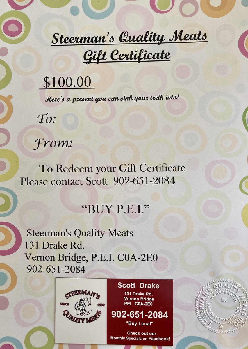 Not sure what to get your mom for #MothersDay ! We have gift certificates available. Please contact us at 902-651-2084. #PEI