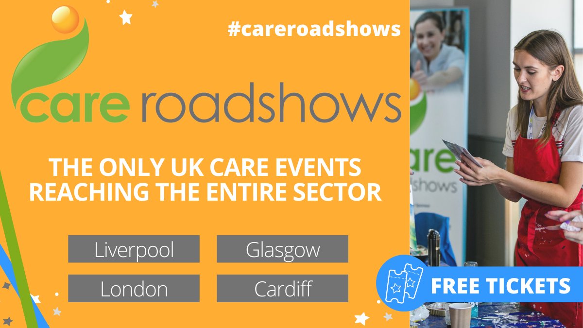 Whose looking forward to some normal? Get your free ticket to <a href="/careroadshows/">Care Roadshows</a> 2021 now – the UK care events reaching the entire sector in four fantastic locations! We'll see you in Liverpool, Glasgow, London &amp; Cardiff! Register here👉 careroadshows-2021.reg.buzz/care-and-nursi…