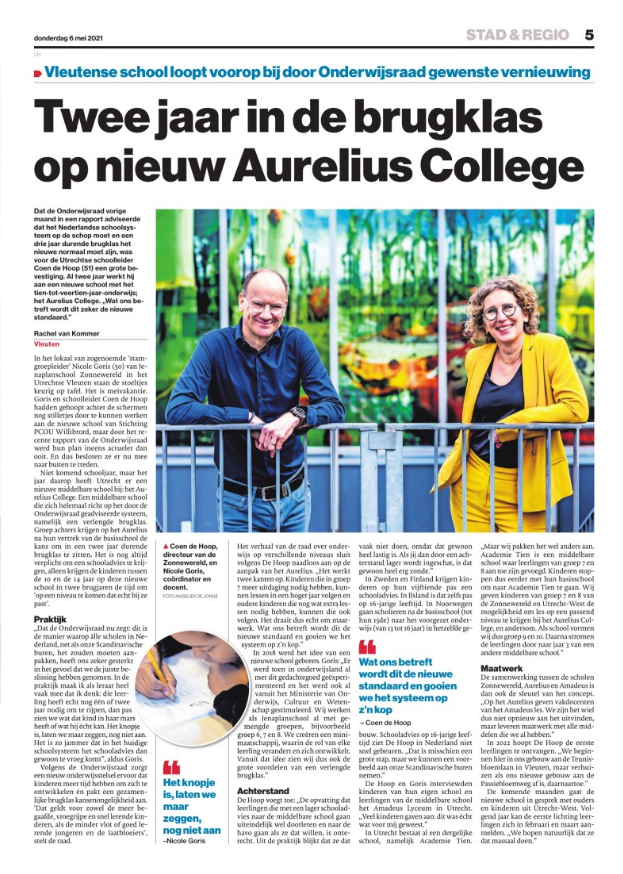 Nieuw #onderwijsaanbod in #Utrecht. Schooljaar 2022/23 start Aurelius College met een uniek onderwijsaanbod voor 10-14 jarigen. Lees het interview in @redactieadun via pcouwillibrord.nl/actueel/2021/a… #1014onderwijs #jenaplan #leidscherijn #aureliuscollege